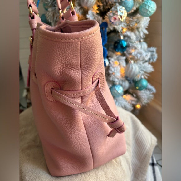 Dooney & Bourke Pink Leather Large Chiara Shoulder Bag Tote Pebbled Leather - Picture 3 of 15
